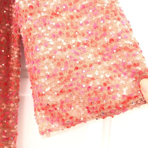 $1995 st John collection beaded confetti tweed long jacket women size 8